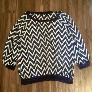 West Kei Tops - Sheer chevron printed top West Kei Tops - Sheer chevron printed top